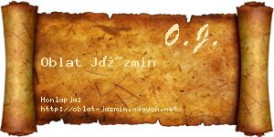 Oblat Jázmin névjegykártya